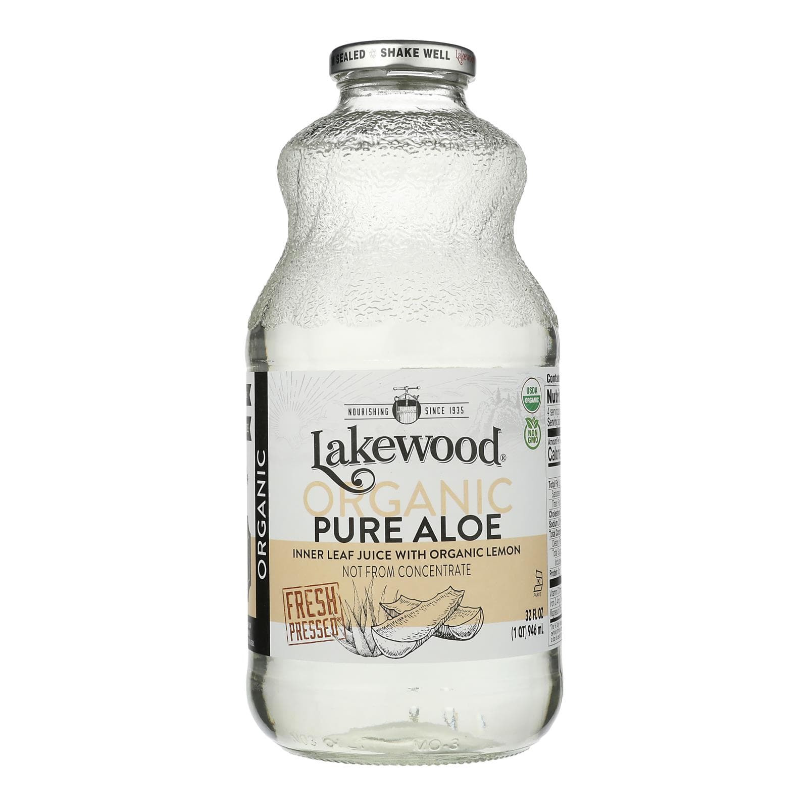 Lakewood Organic Aloe Juice - Fresh Pressed - Inner Fillet - 32 Oz