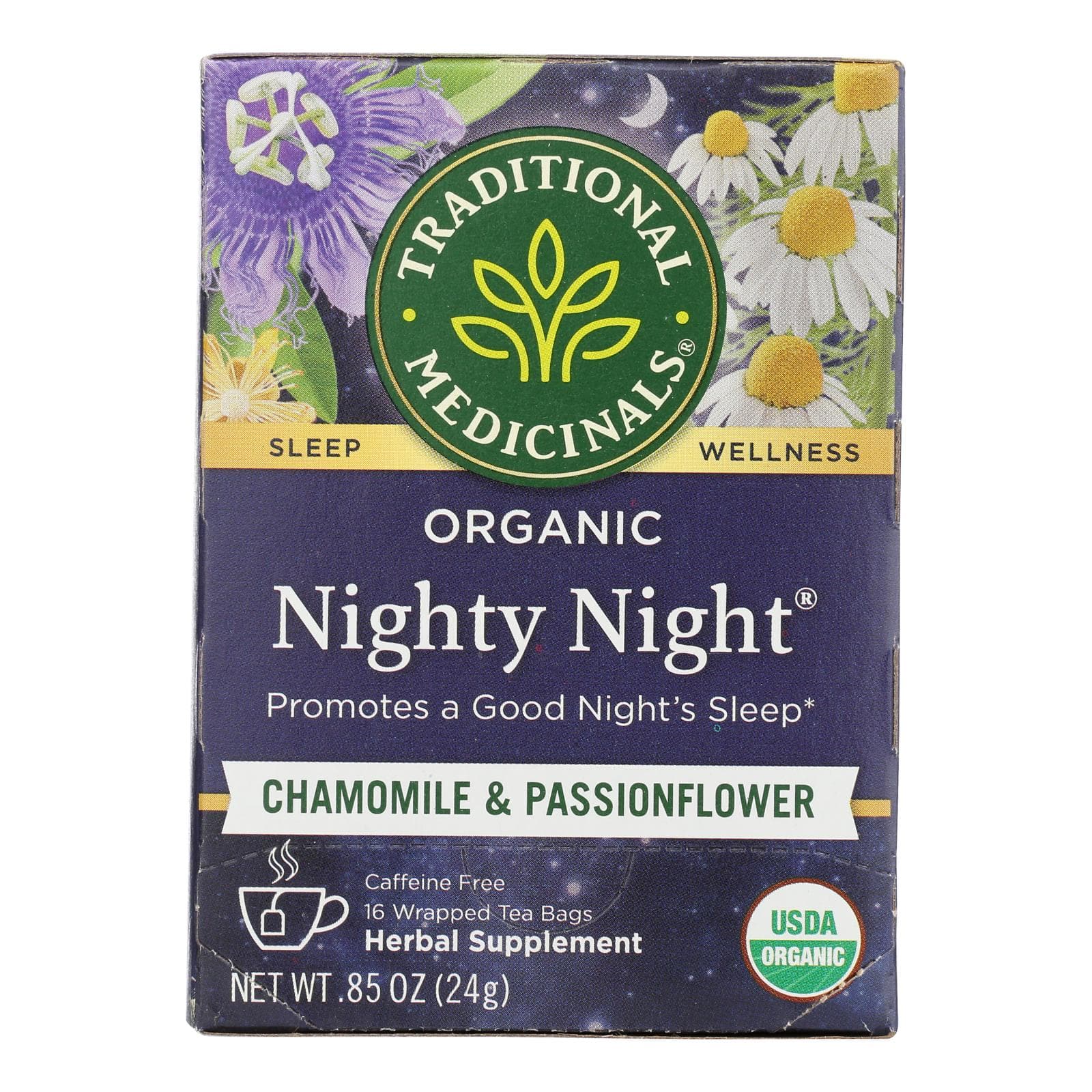 Traditional Medicinals Organic Nighty Night Tea - Caffeine Free - 16 Bags