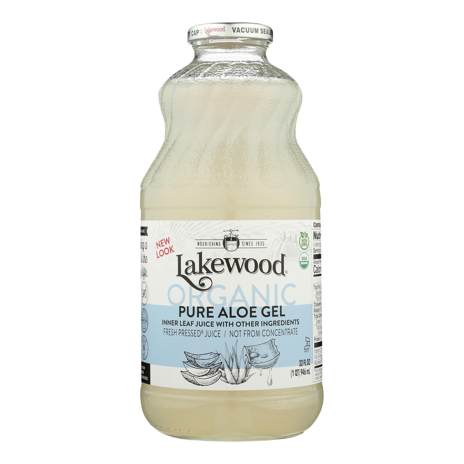Lakewood Organic Aloe Vera Gel Juice - 32 Oz