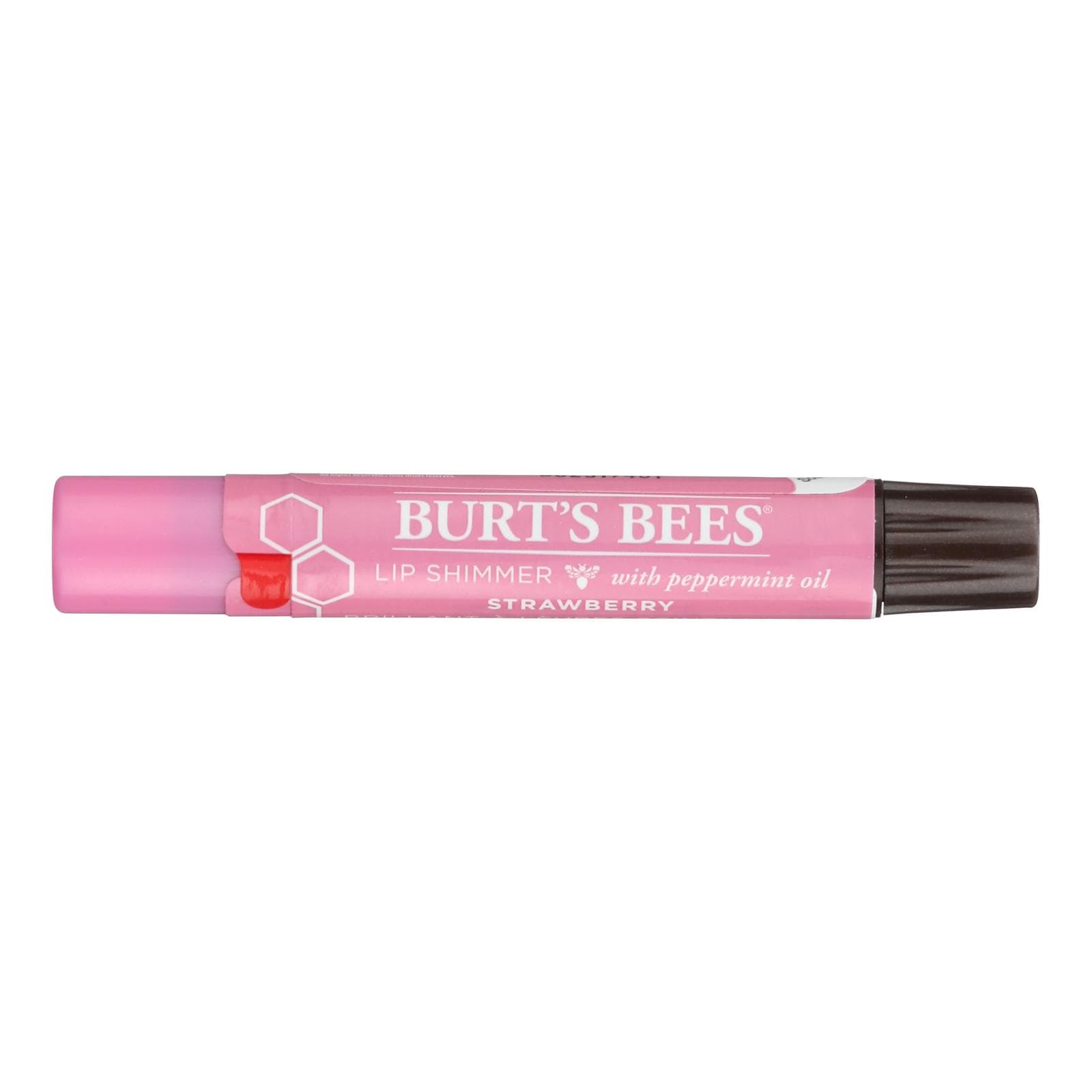 Burts Bees - Lip Shimmer - Strawberry - Case Of 4 - 0.09 Oz
