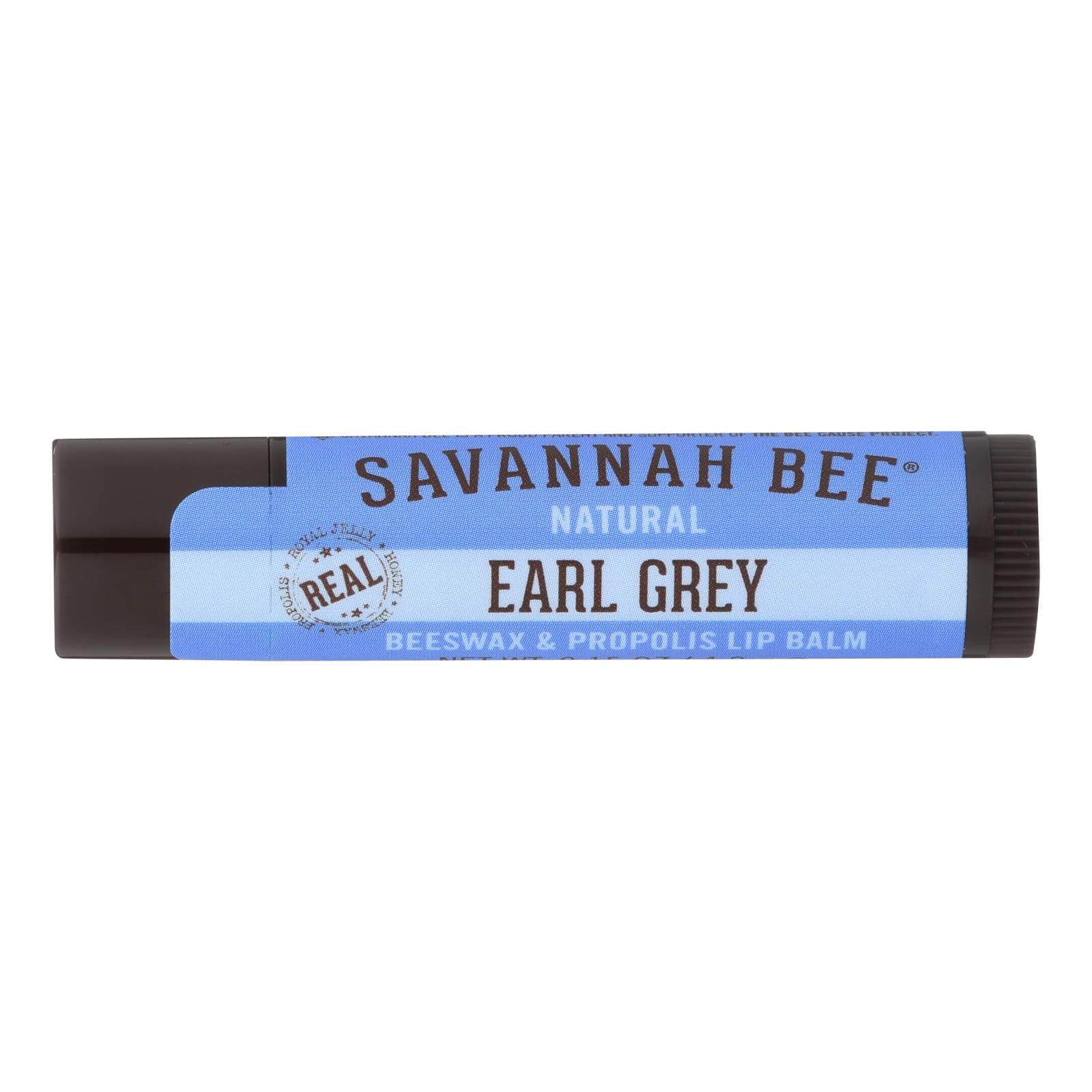 Savannah Bee Lip Balm - Earl Grey Beeswx - Case Of 36 - .15 Oz