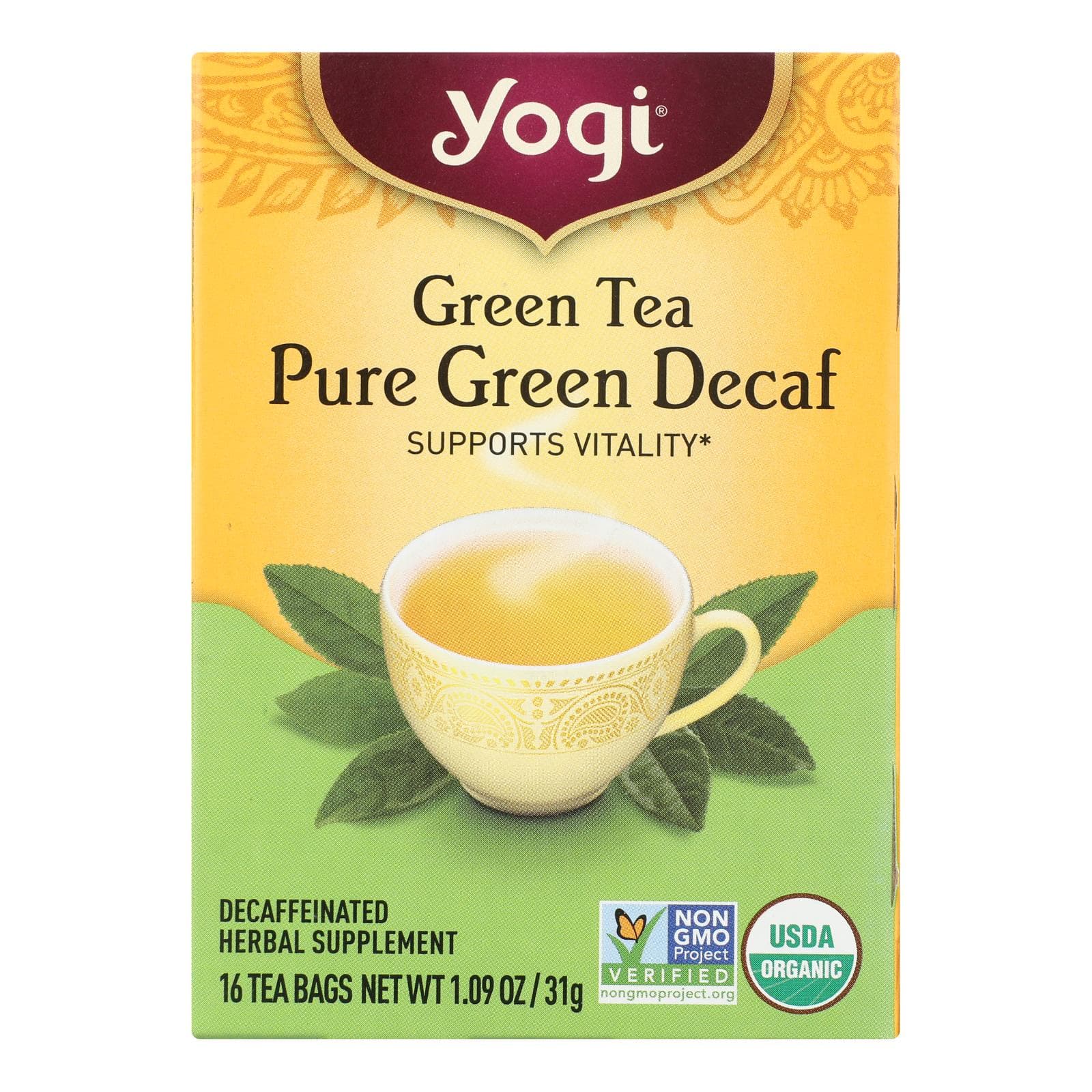 Yogi Tea Green Tea Pure Green - Decaf - 16 Tea Bags