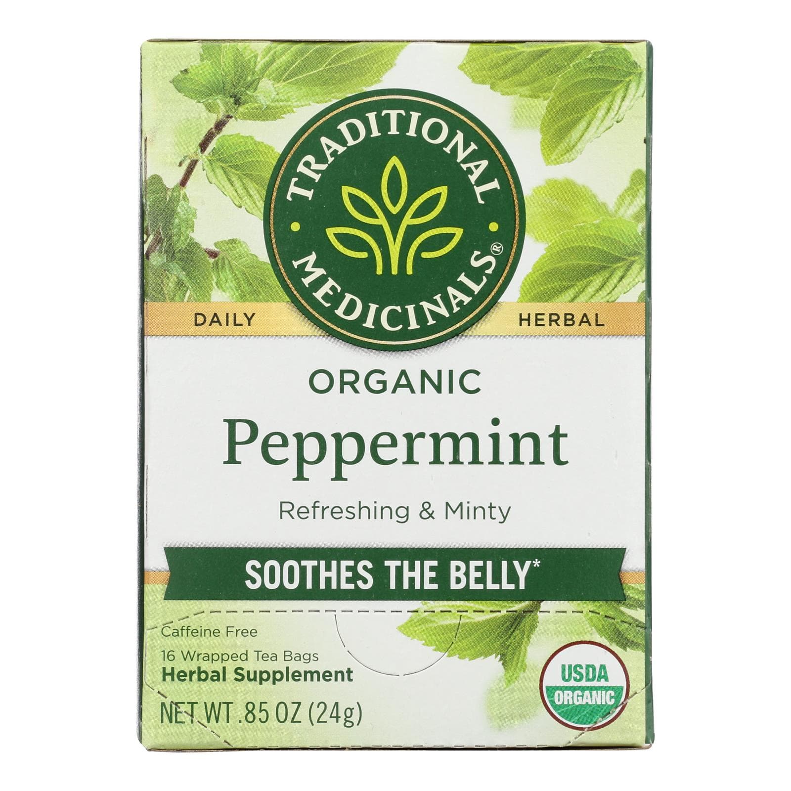 Traditional Medicinals Organic Peppermint Herbal Tea - 16 Tea Bags