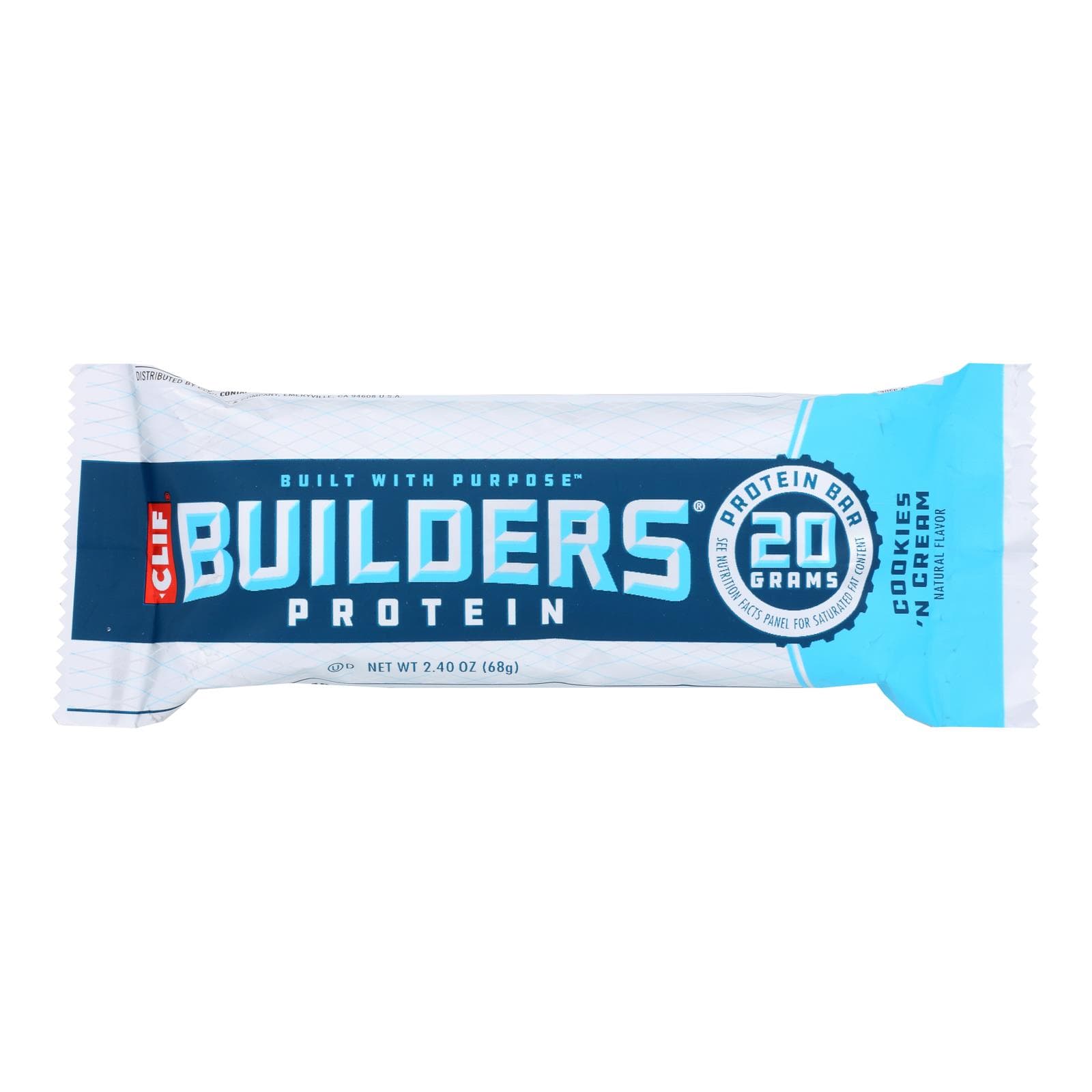 Clif Bar Builder Bar - Cookies And Cream - Case Of 12 - 2.4 Oz
