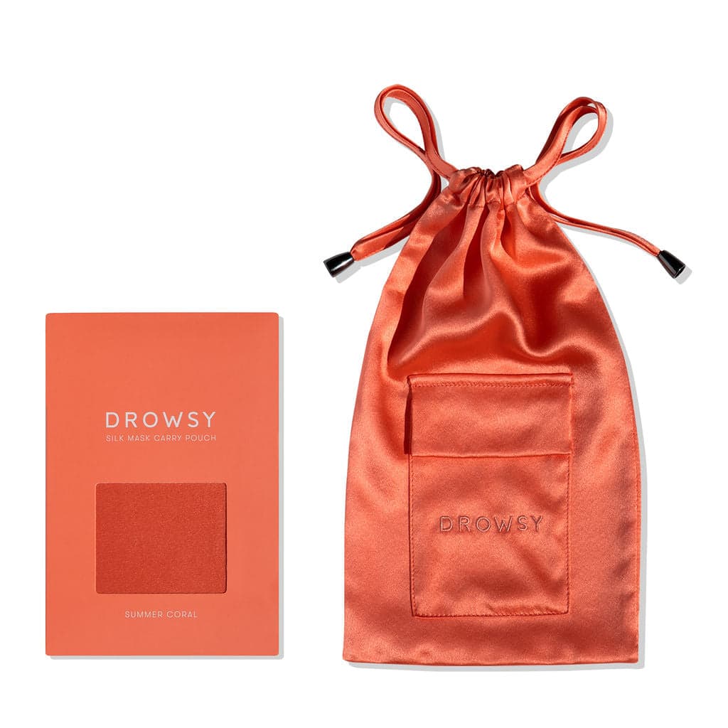 Summer Coral Silk Carry Pouch