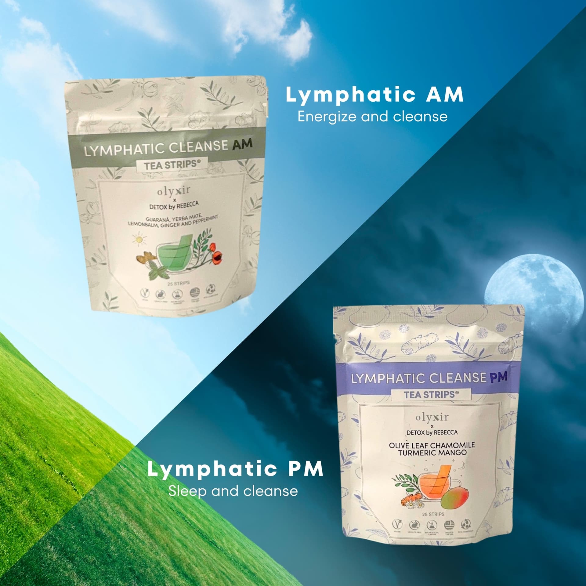 Lymphatic Wellness Duo: AM & PM Tea Strips Bundle