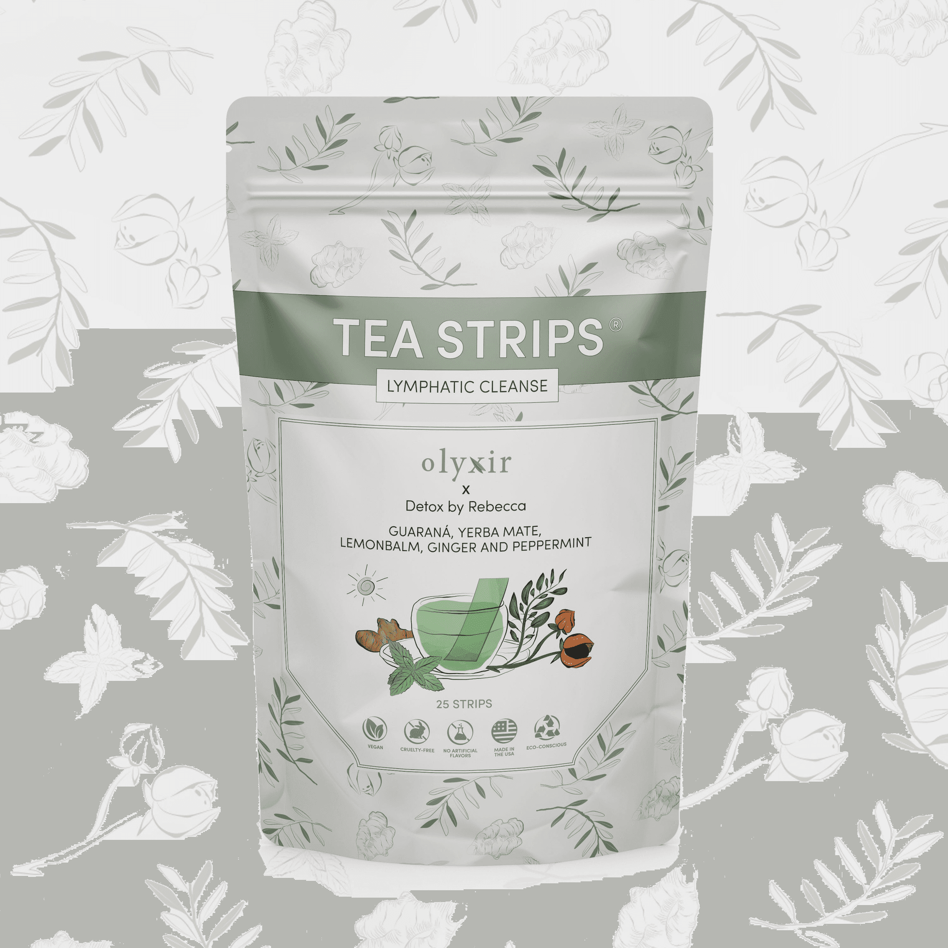 Rejuvenate Tea Strips | Olive Leaf Honey Lemon Rose | 10 Servings