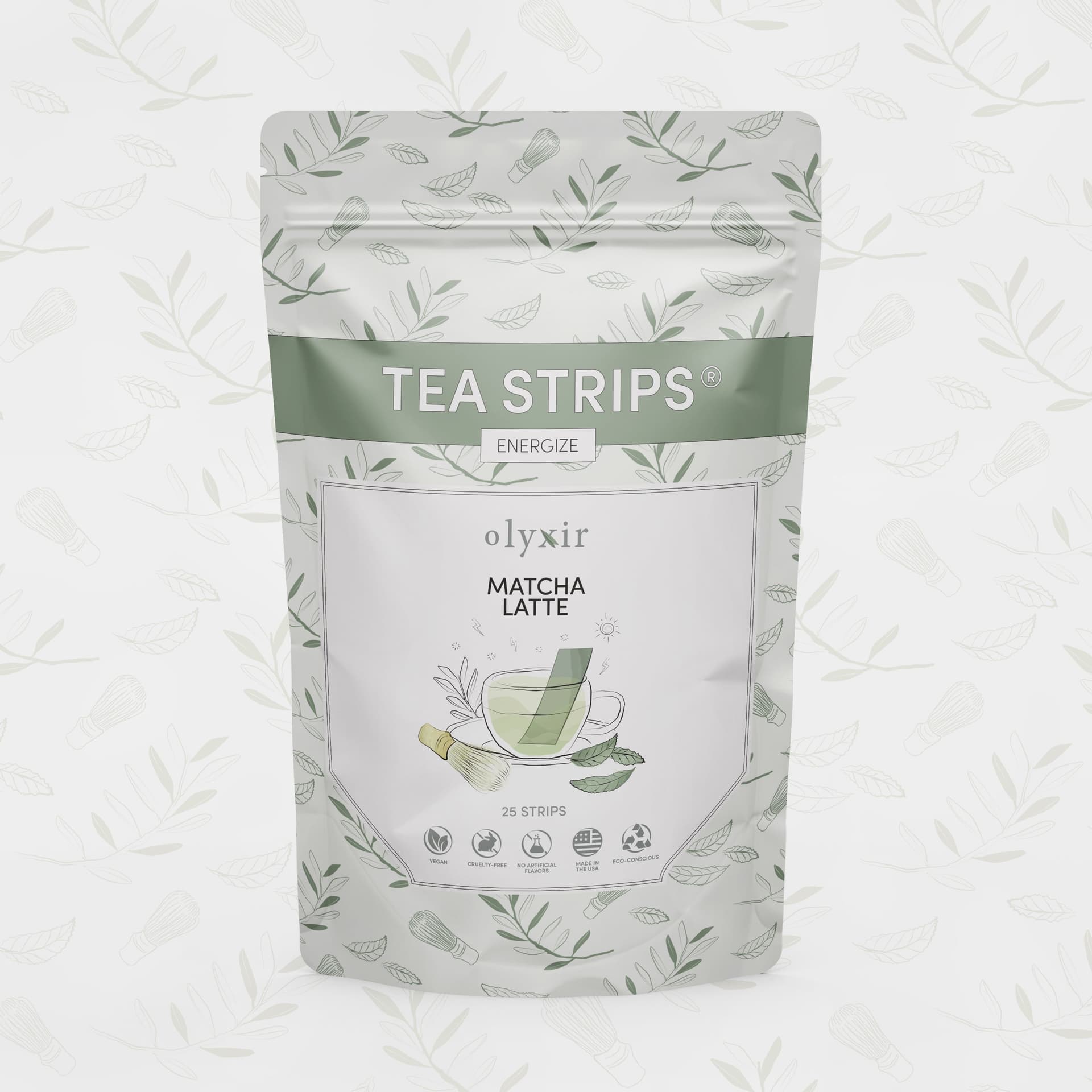 Energize Tea | Matcha Latte Tea Strips | 25 Servings