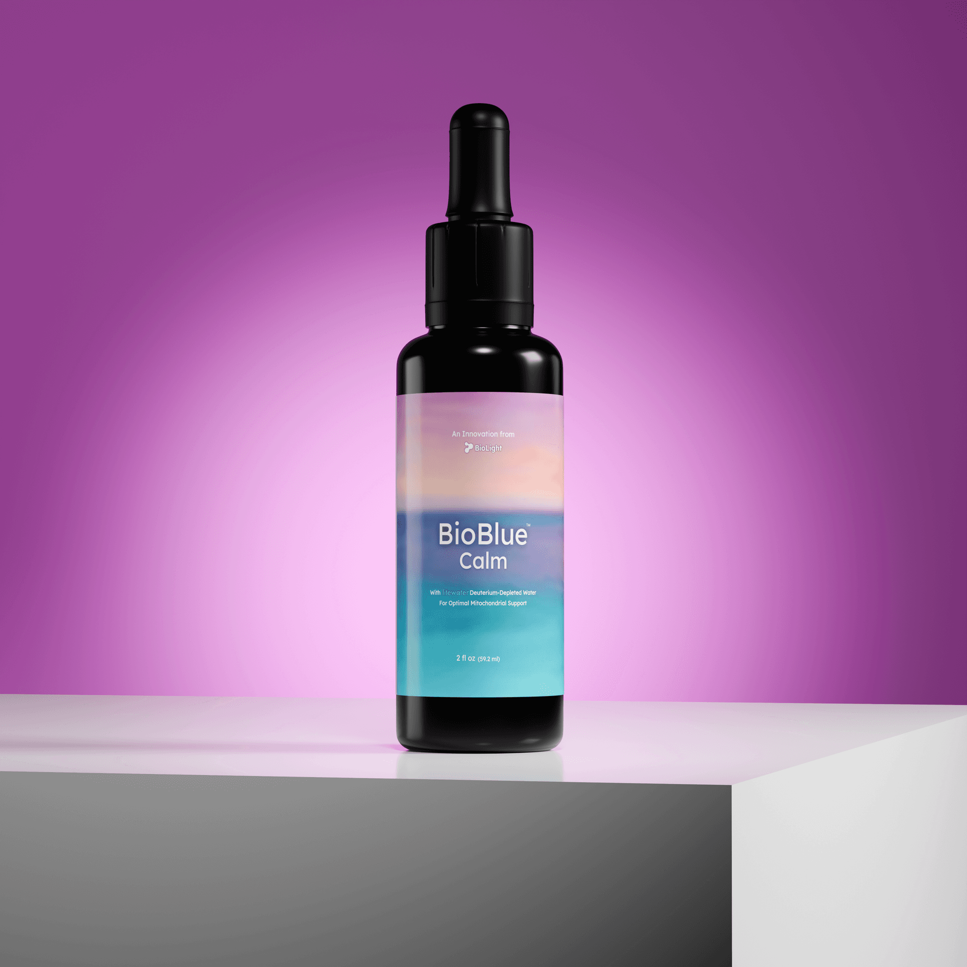 BioBlue Calm: Methylene Blue for Relaxation & Sleep w/ Litewater Deuterium-Depleted Water | Calming Herbal & Mineral Blend | 1% Solution, USP Grade