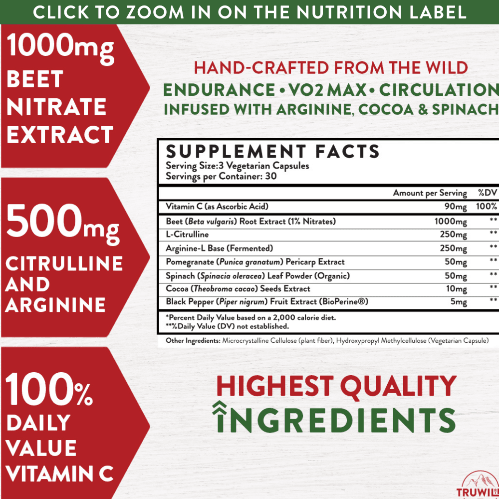 Beets Nitric Oxide Activating Pre Workout (90 Capsules)