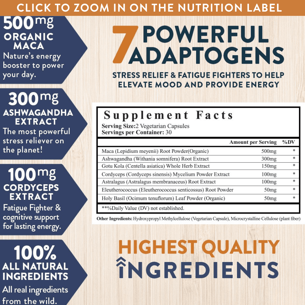 Adaptogens - Stress Relief & Mood Support (60 Capsules)